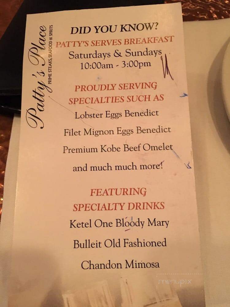 Patty's Place - Seal Beach, CA menu_pic