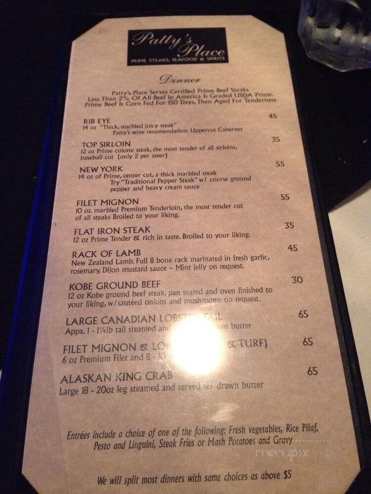 Patty's Place - Seal Beach, CA menu_pic