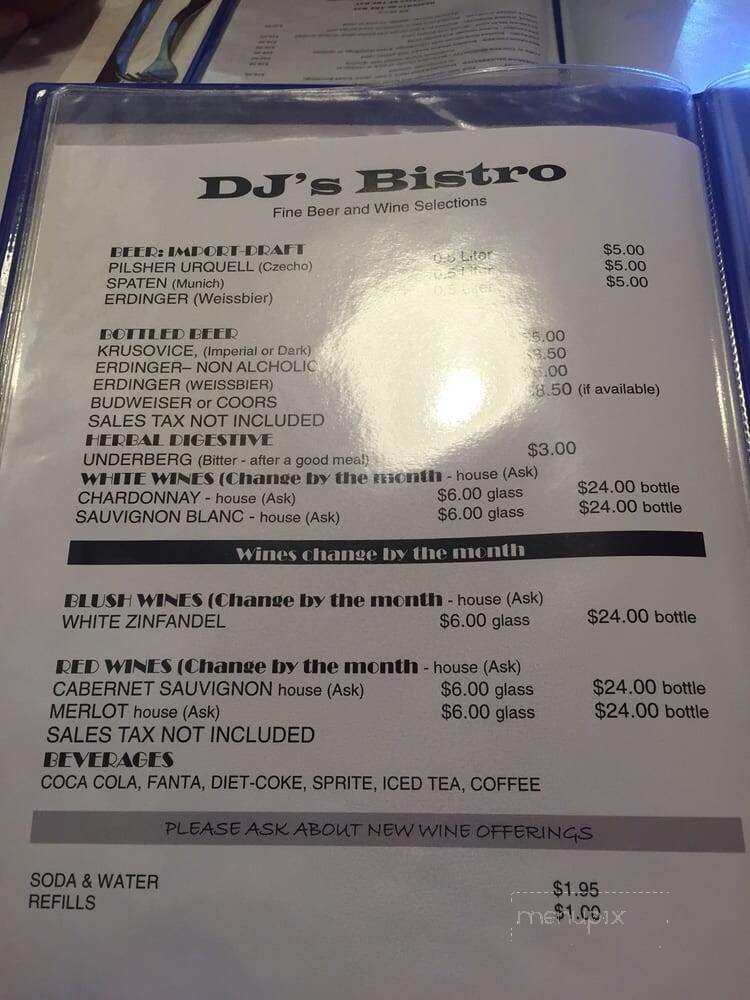 D J's Bistro - Concord, CA menu_pic