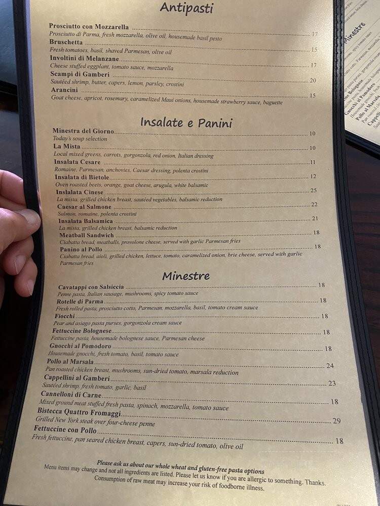 Maurizio's - Morgan Hill, CA menu_pic