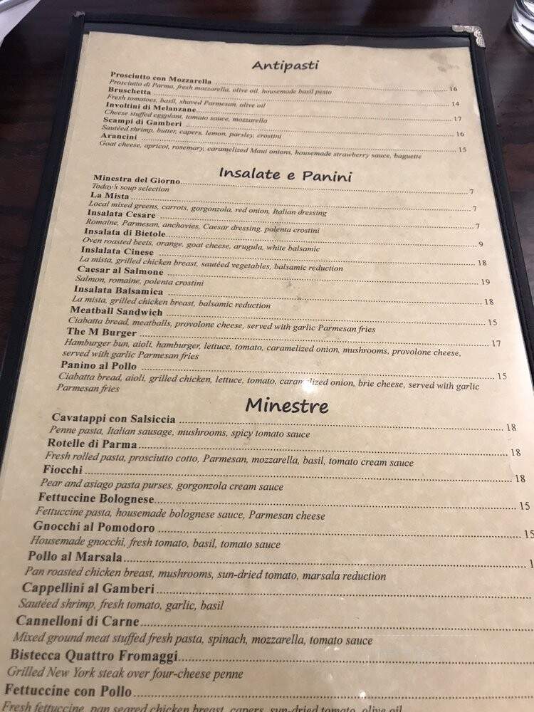 Maurizio's - Morgan Hill, CA menu_pic