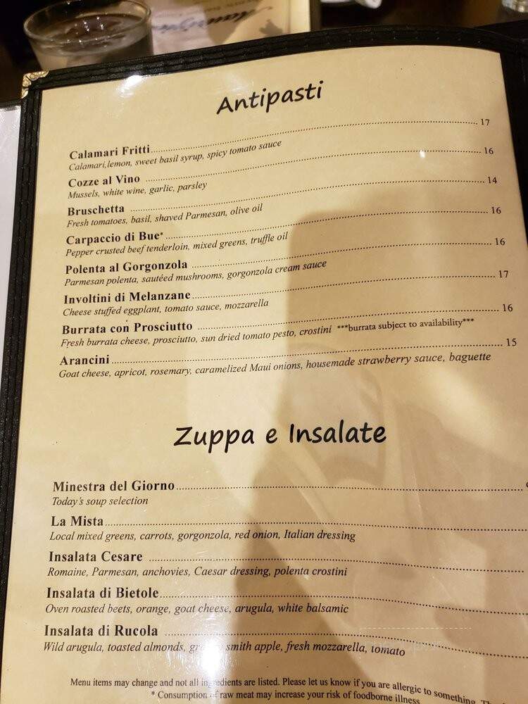 Maurizio's - Morgan Hill, CA menu_pic