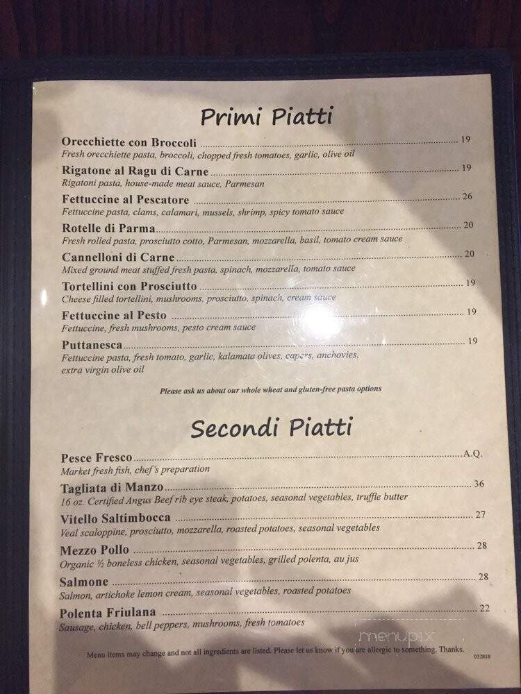 Maurizio's - Morgan Hill, CA menu_pic