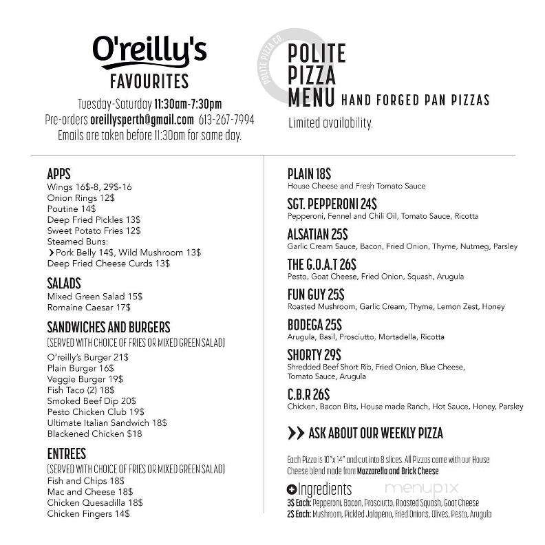 O'Reilly's Ale House - Perth, ON