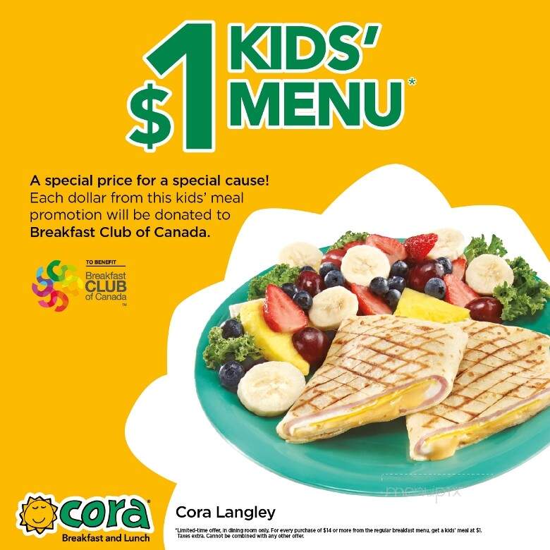 Cora Breakfast & Lunch - Langley, BC menu_pic