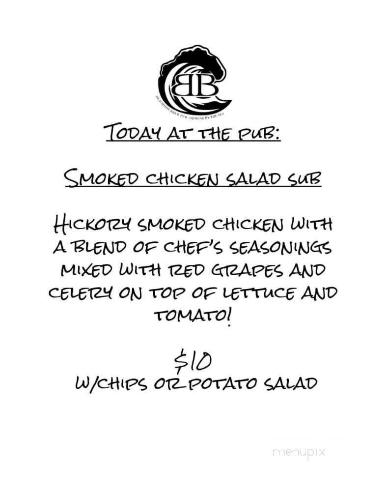 Beachside Brew Pub - Ormond Beach, FL menu_pic
