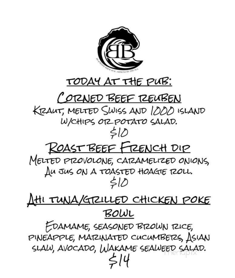 Beachside Brew Pub - Ormond Beach, FL menu_pic