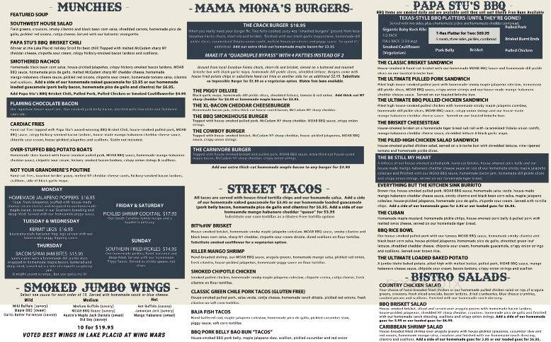 The Pickled Pig - Lake Placid, NY menu_pic