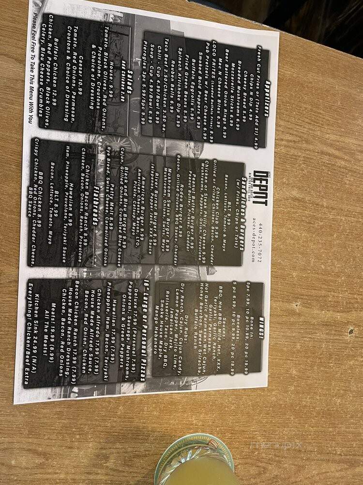 Aces Depot - Olmsted Falls, OH menu_pic