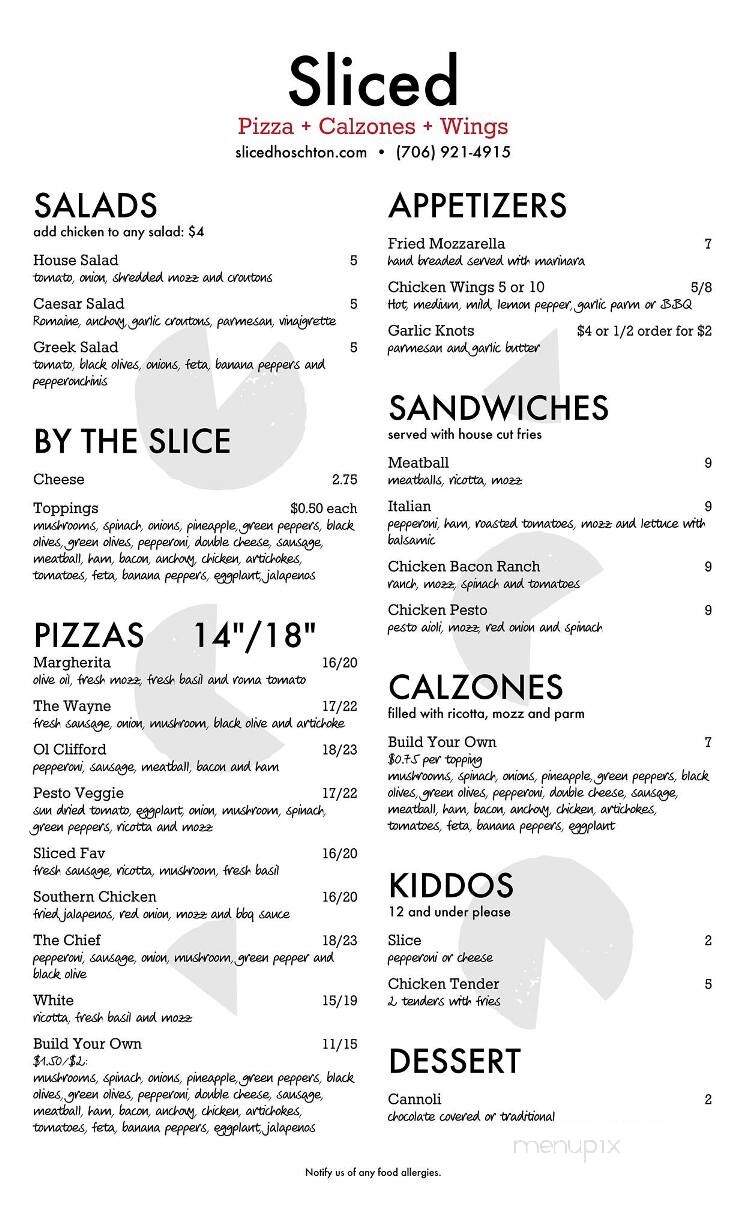 Sliced - Hoschton, GA menu_pic