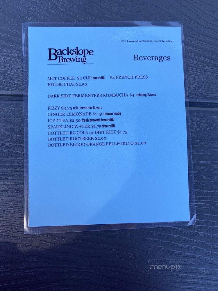 Backslope Brewing - Columbia Falls, MT menu_pic