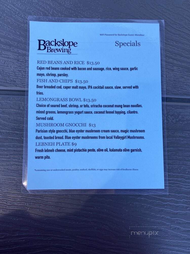 Backslope Brewing - Columbia Falls, MT menu_pic