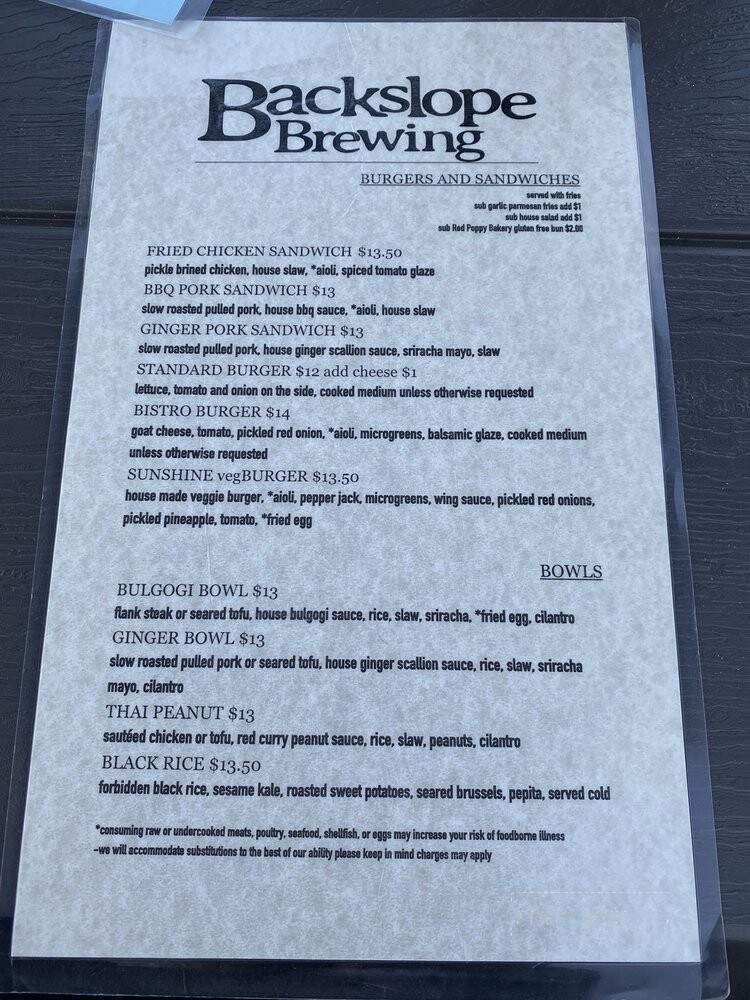 Backslope Brewing - Columbia Falls, MT menu_pic