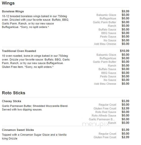 Pizza Roto - Concord, OH menu_pic