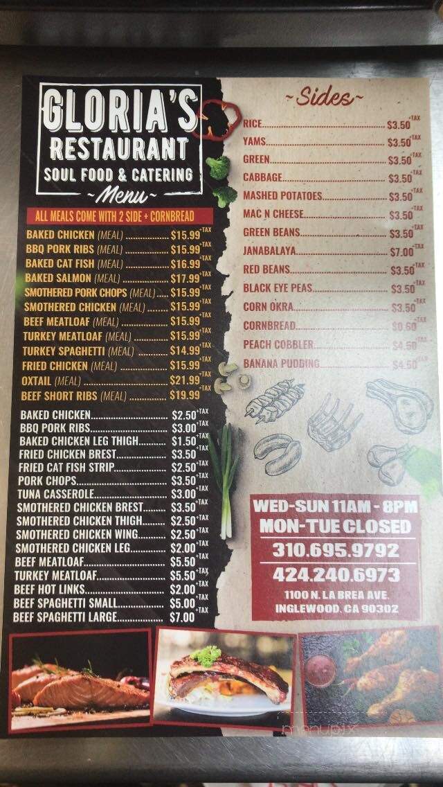 Gloria's Restaurant - Inglewood, CA menu_pic