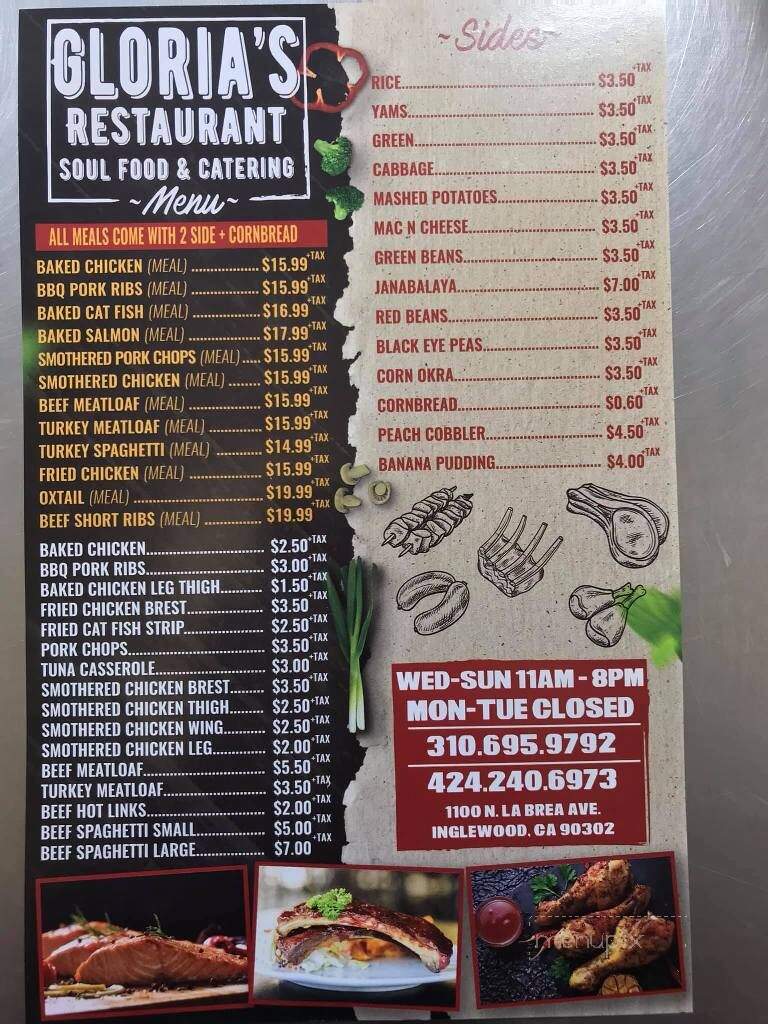 Gloria's Restaurant - Inglewood, CA menu_pic