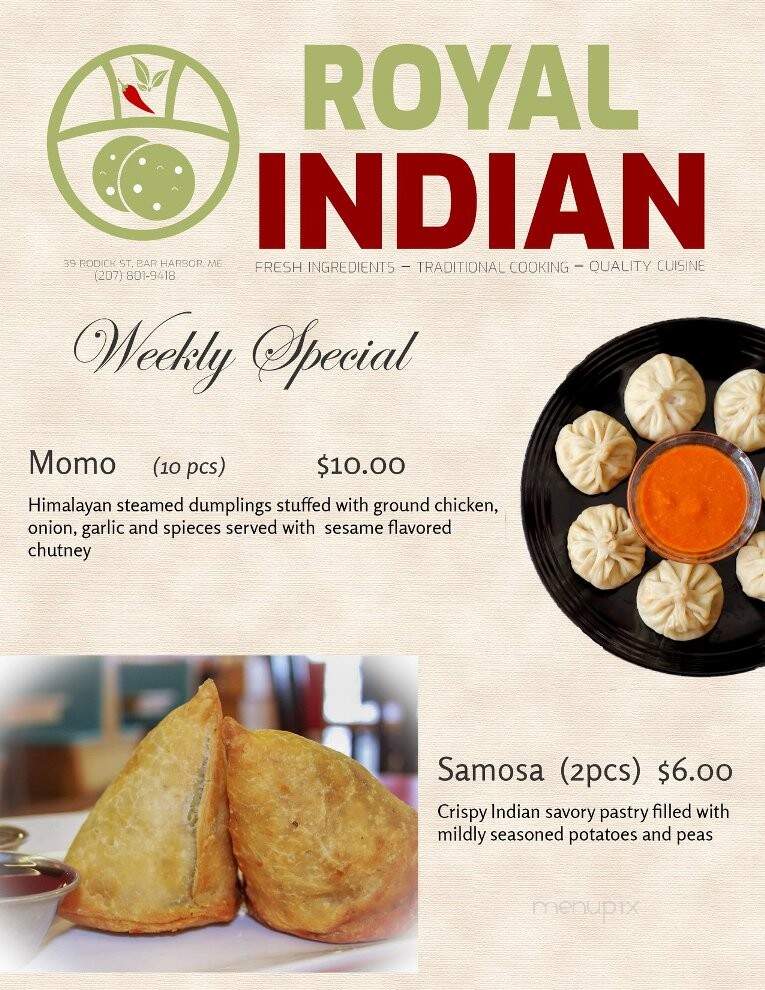 Royal Indian - Bar Harbor, ME menu_pic