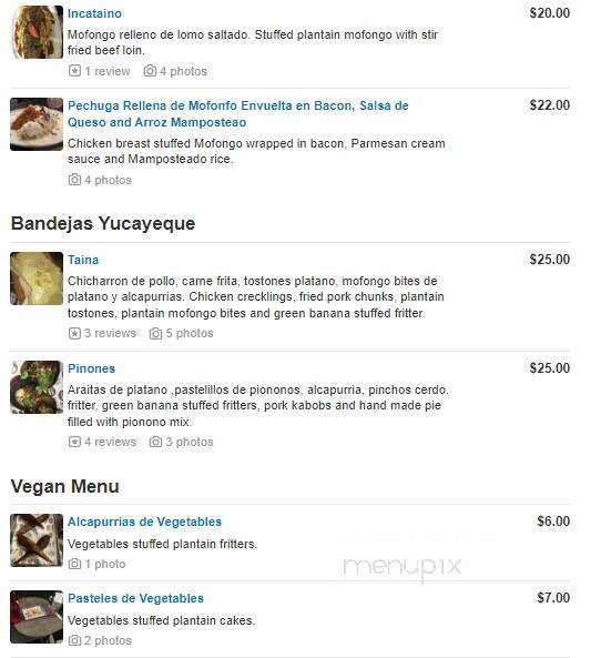 El Bayu de Wela Sara. - Hollywood, FL menu_pic