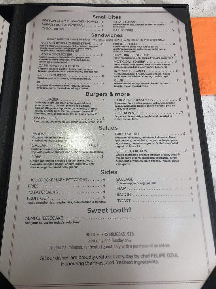 Cafe Mimosa - Santa Rosa, CA menu_pic