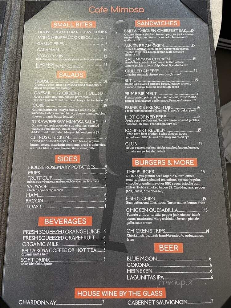 Cafe Mimosa - Santa Rosa, CA menu_pic