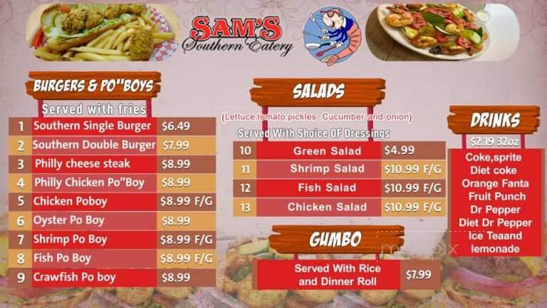Sam's Southern Eatery - Amarillo, TX menu_pic