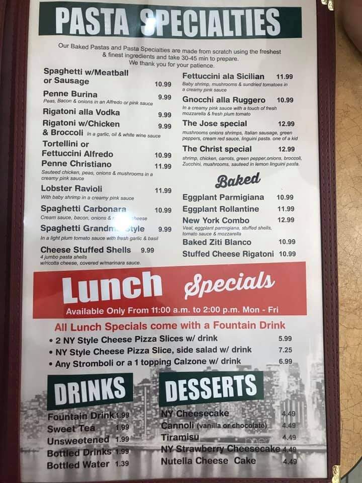 Italian Pizzeria - Live Oak, FL menu_pic