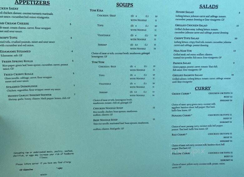Spoon + Fork Thai Kitchen - McKinney, TX menu_pic