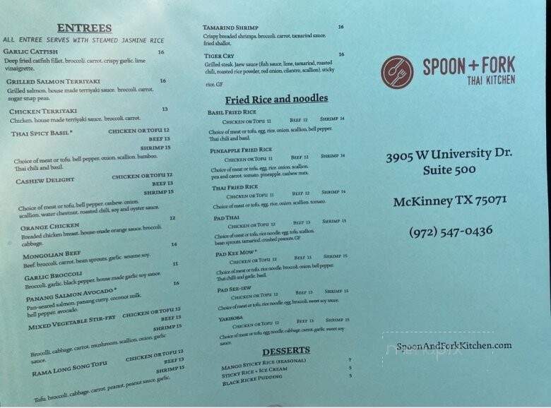 Spoon + Fork Thai Kitchen - McKinney, TX