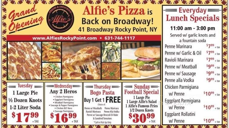 Alfie's Pizza - Rocky Point, NY