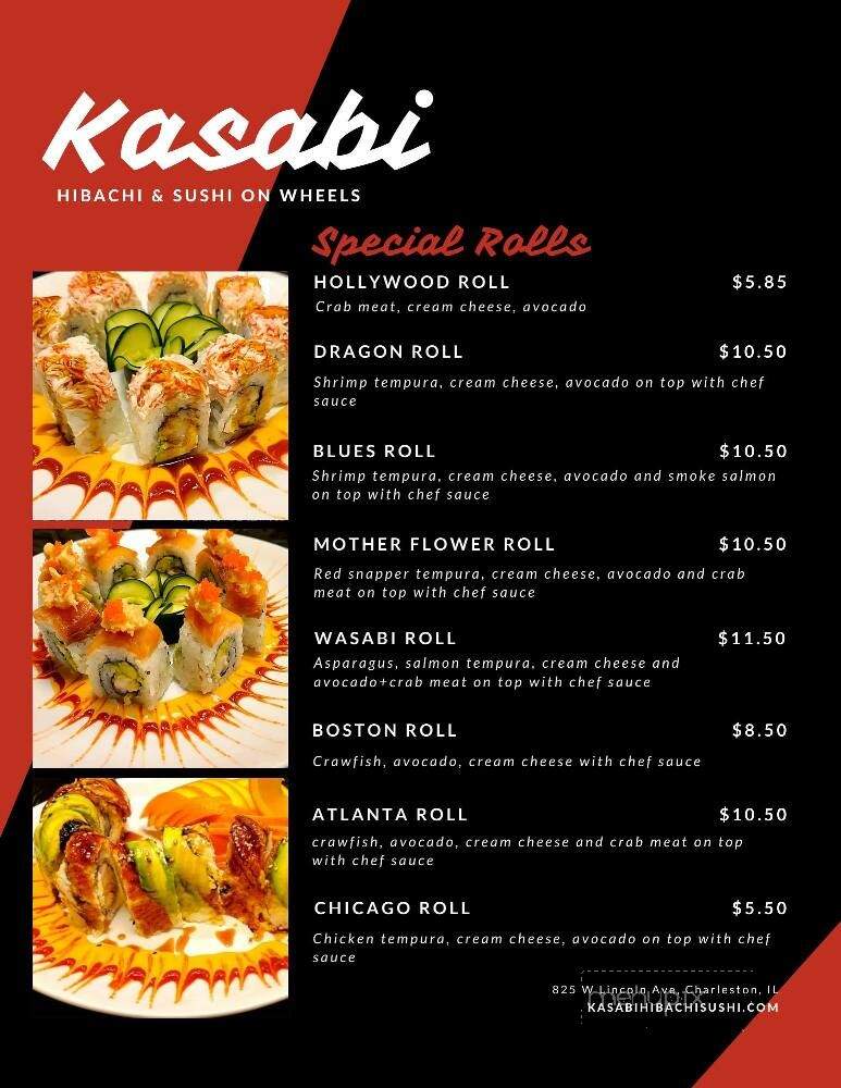 Kasabi Japanese Hibachi & Sushi - Charleston, IL menu_pic