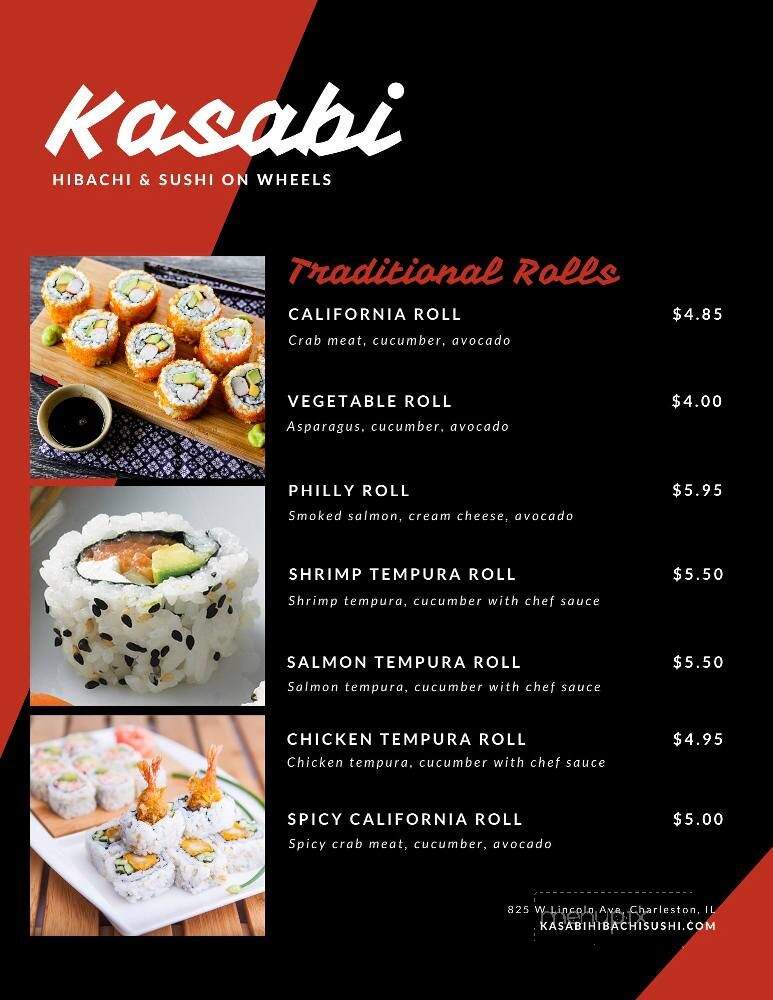 Kasabi Japanese Hibachi & Sushi - Charleston, IL menu_pic