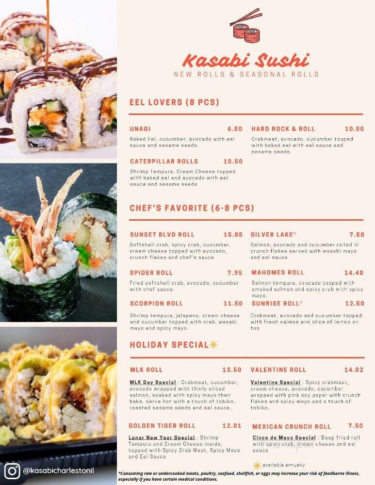 Kasabi Japanese Hibachi & Sushi - Charleston, IL menu_pic