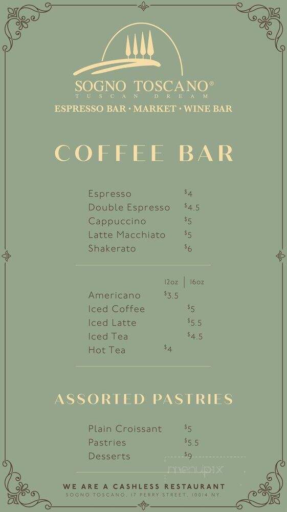 Sogno Toscano Market & Wine - New York, NY menu_pic