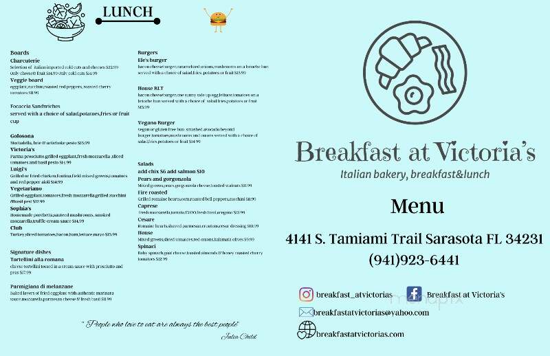 Breakfast at Victoria's - Sarasota, FL menu_pic