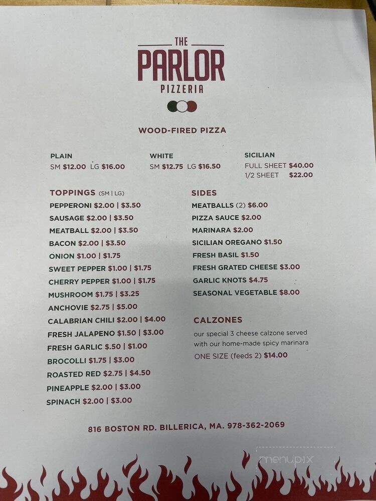The Parlor Pizzeria - Billerica, MA