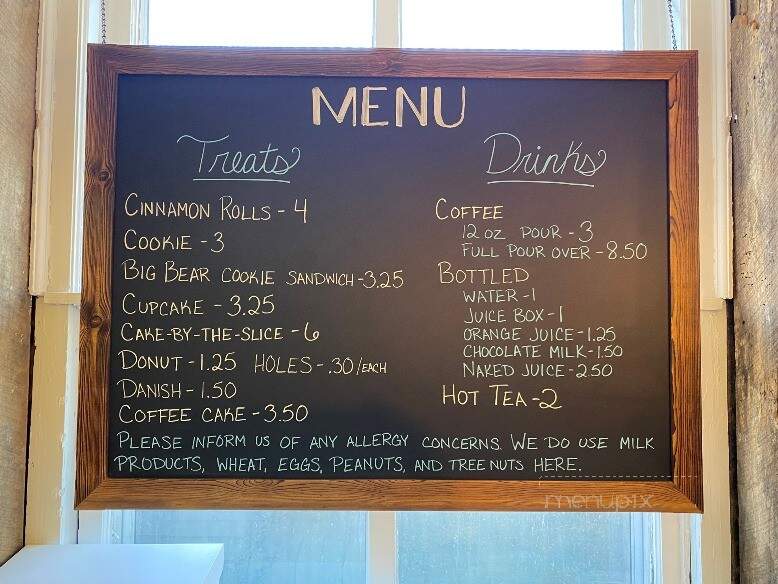Bear and Beak Bakery - Huntington, IN menu_pic