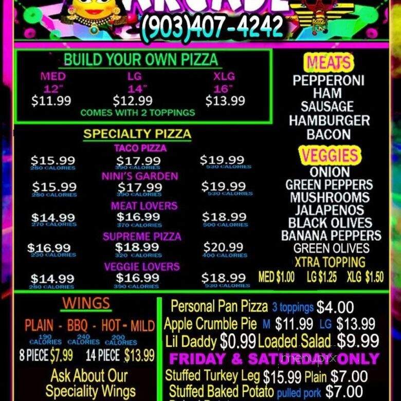Laffy Happy Arcade - Karnack, TX menu_pic