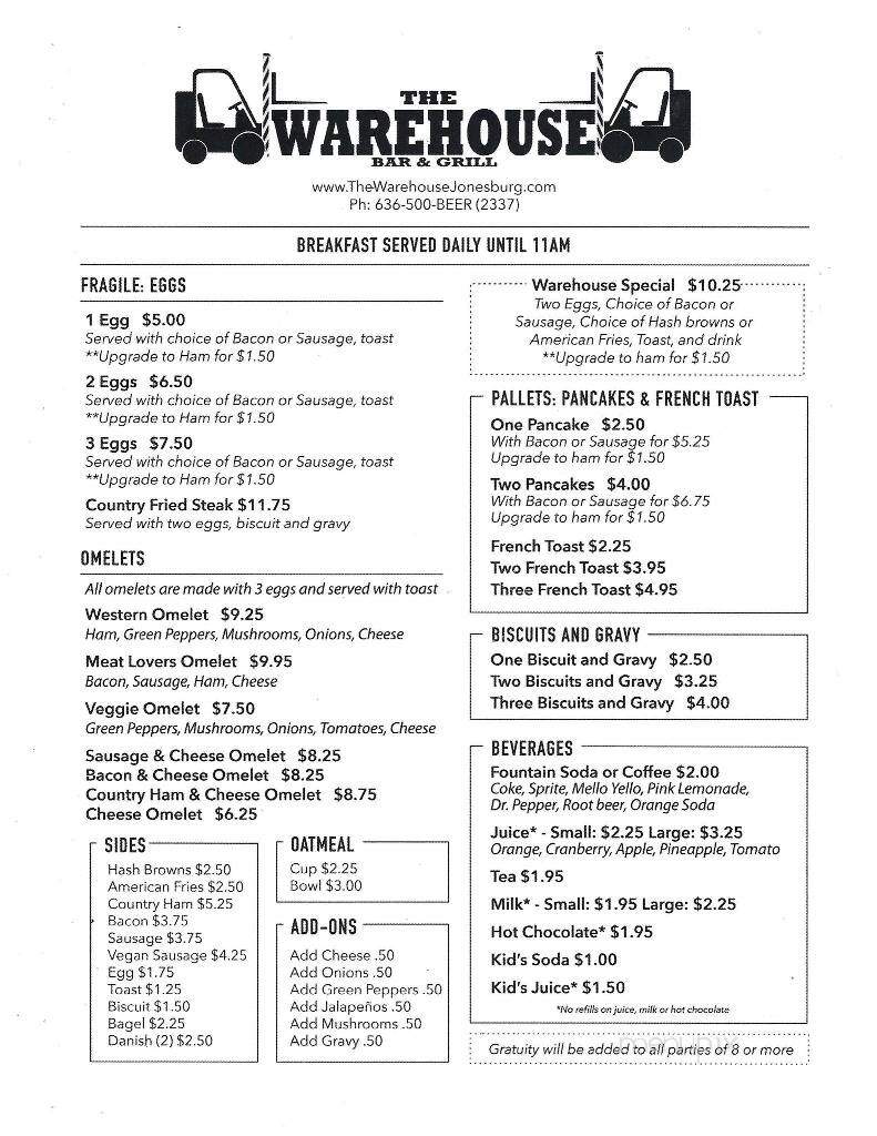 The Warehouse Bar & Grill - Jonesburg, MO