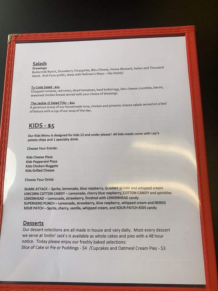 Smilin Jack's Cafe - Knoxville, TN menu_pic