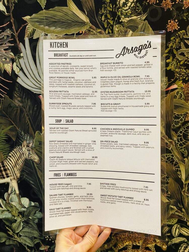 Arsaga's Mill District - Fayetteville, AR menu_pic