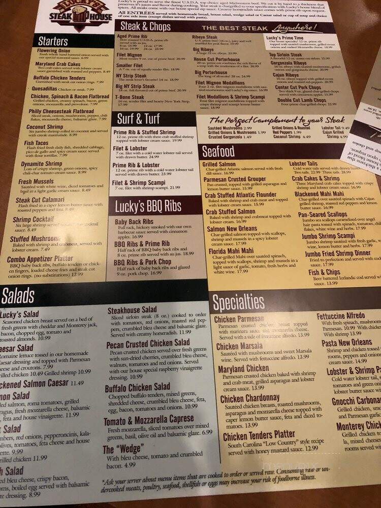 Lucky's Steakhouse - Okemos, MI menu_pic