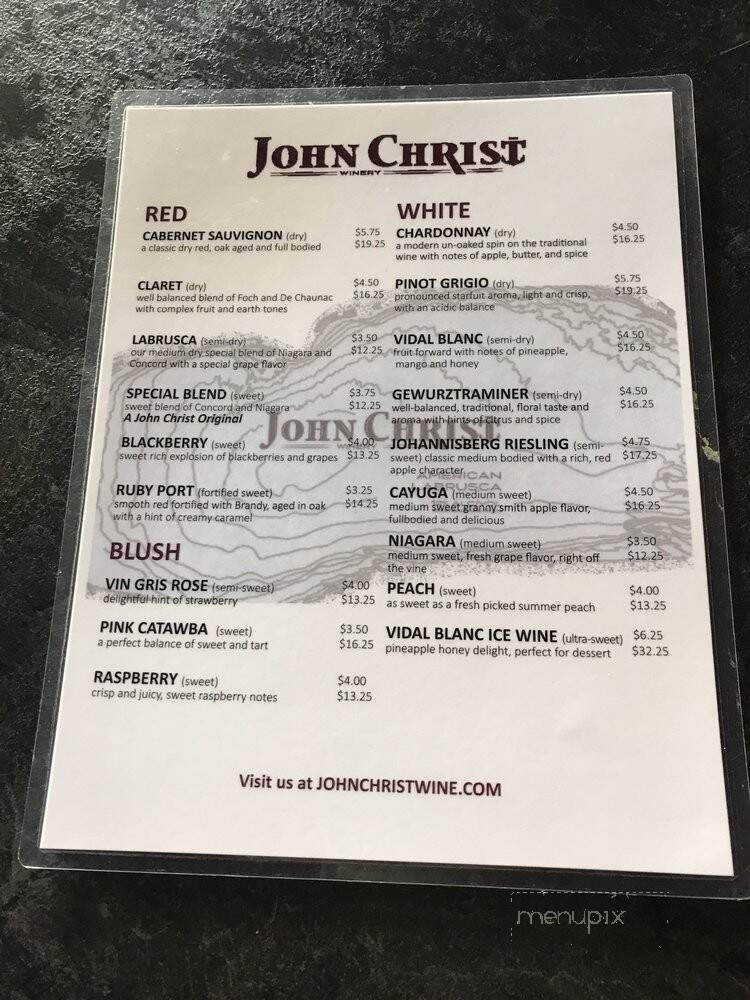 John Christ Winery - Avon Lake, OH menu_pic