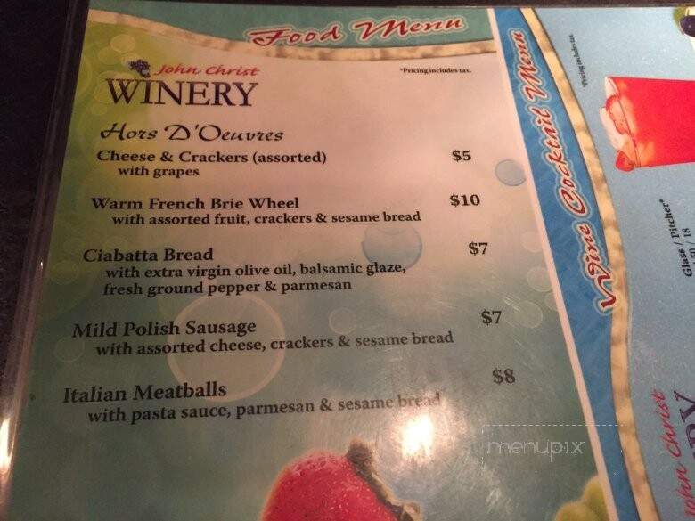 John Christ Winery - Avon Lake, OH menu_pic