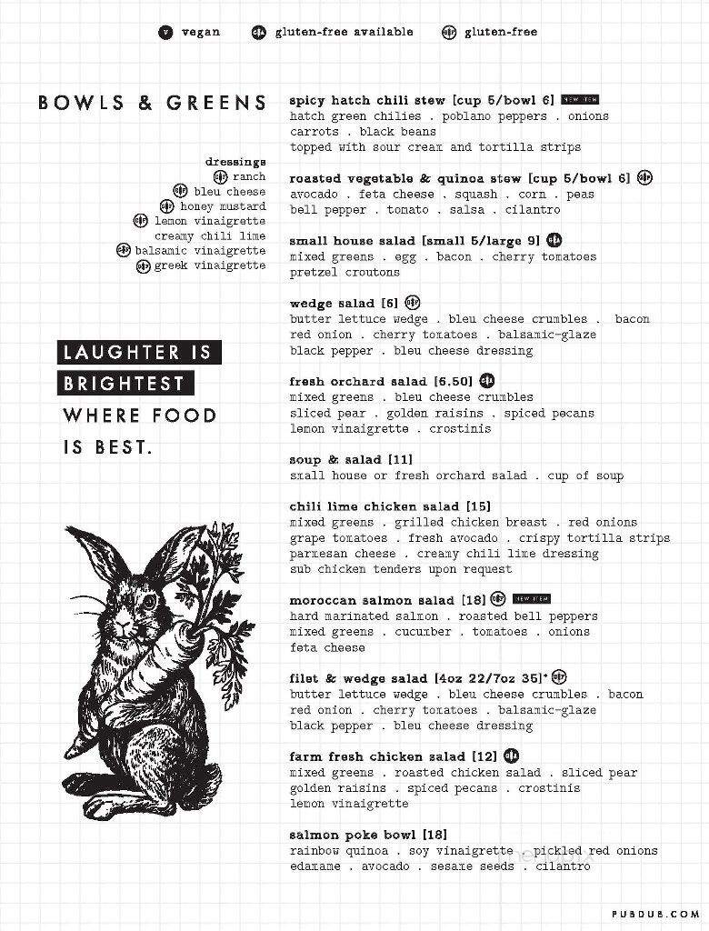 Pub W - Norman, OK menu_pic