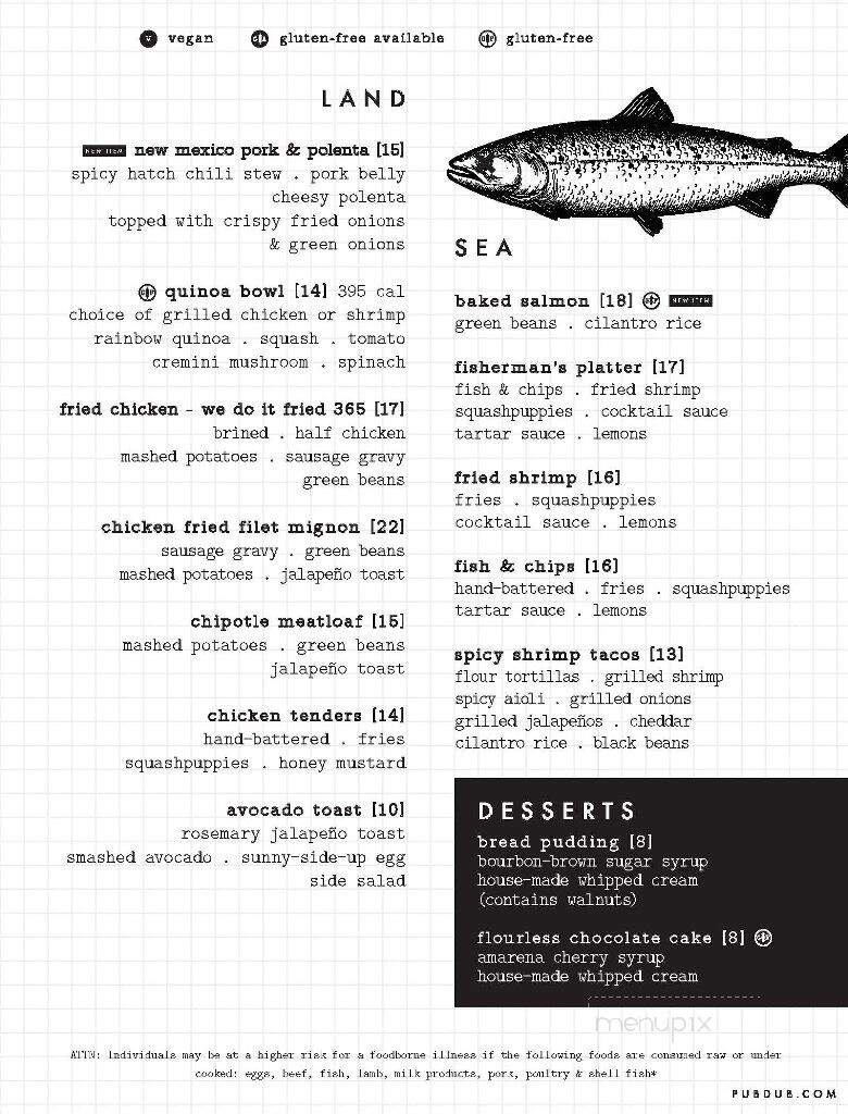 Pub W - Norman, OK menu_pic