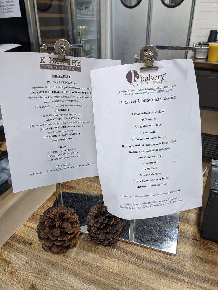K Bakery - Pacific Palisades, CA menu_pic