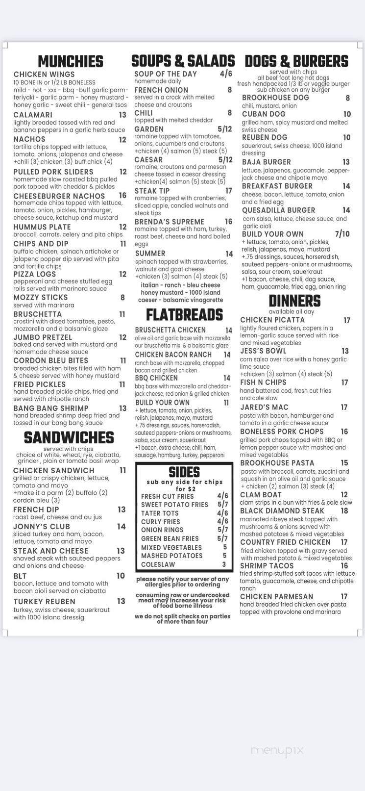 The Brookhouse Sports Pub & Restaurant - Lanesborough, MA menu_pic