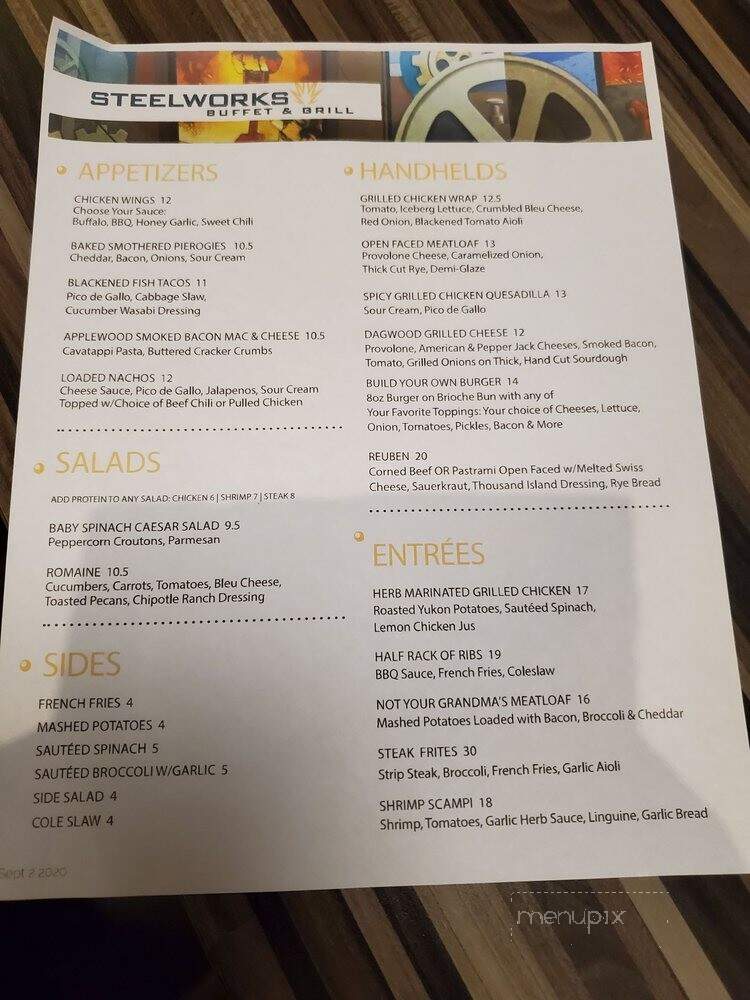 Steelworks Buffet & Grill - Bethlehem, PA menu_pic