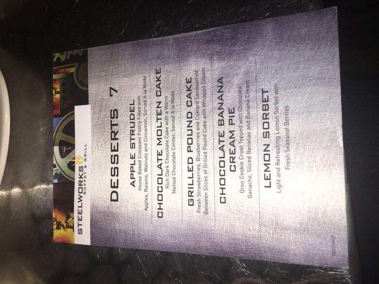 Steelworks Buffet & Grill - Bethlehem, PA menu_pic