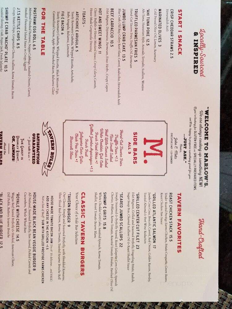 Marlow's Tavern - Woodstock, GA menu_pic